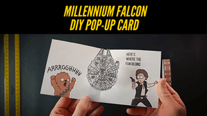 Millennium Falcon and Han Solo DIY Pop-Up Card Templates + Video Tutorial 
