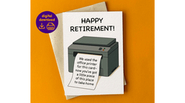 Funny Retirement Card – Printable Greeting Card | PDF &amp; PNG + Bonus Envelope Template