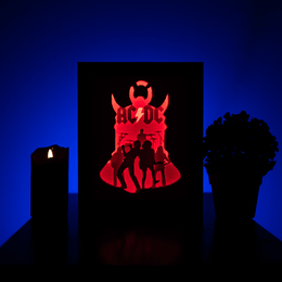 AC/DC DIY LightBox Templates (PDF+SVG) + Video Tutorial