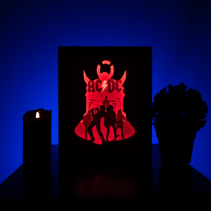 AC/DC DIY LightBox Templates (PDF+SVG) + Video Tutorial