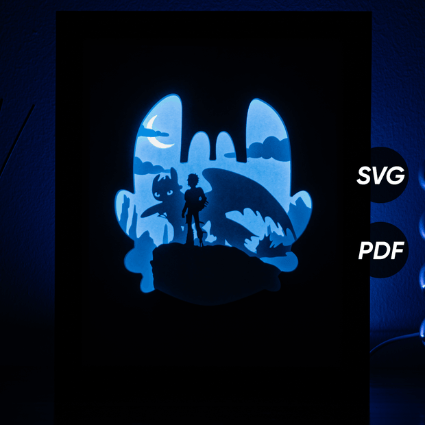 How to Train Your Dragon DIY LightBox Templates (PDF+SVG) + Video Tutorial