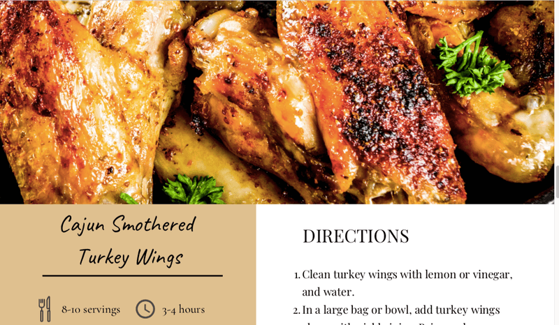 Smothered Turkey Wings Recipe