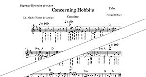 Concerning Hobbits – Soprano Recorder and Chords (Didactic PDF) – Complete Soundtrack Version