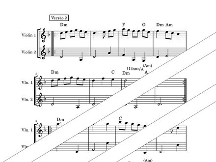 Tourdion – Violin Duet + Chords, 2 Versions (PDF + MP3) – D minor – Anonymous