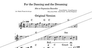 For the Dancing and the Dreaming – Alto Recorder or Sopranino &amp; Chords (PDF) – Key C–D
