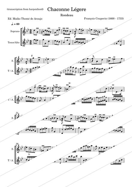 Chaconne or Passacaille - V1 - Soprano and Tenor or Alto Recorder 