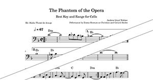 The Phantom of the Opera – Advanced Cello and Chords (PDF) – Best Key and Range