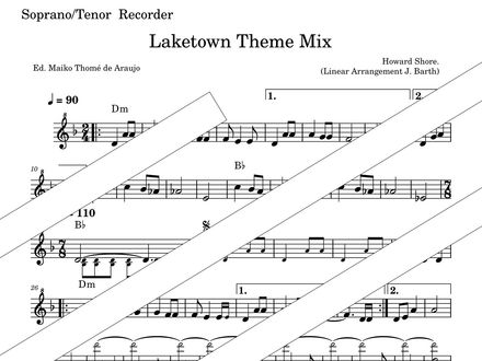 Laketown Theme Mix – Soprano/Tenor Recorder and Chords (PDF + MP3) – Soundtrack-Inspired Arrangement
