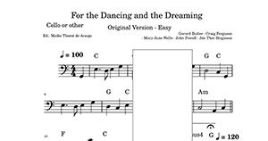 For the Dancing and the Dreaming – Easy Cello (PDF) – C major – Film Song Theme