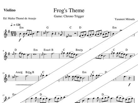 Frog's Theme (Chrono Trigger) – Violin + Chords (PDF + MP3) – E minor – Yasunori Mitsuda