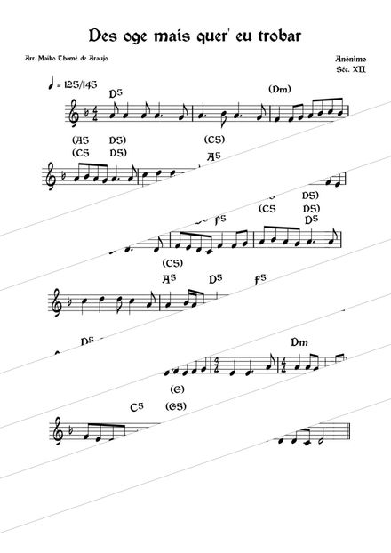 Des oge mais quer eu trobar - 12th Century Medieval Dance - Soprano or other instrument