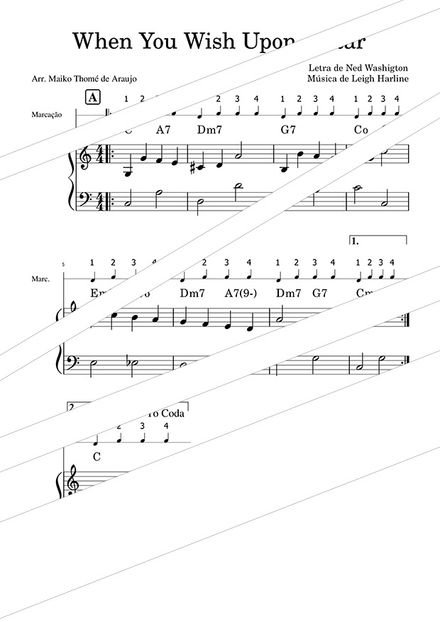 When You Wish Upon a Star - Pinocchio - Piano