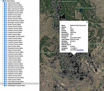 Mine Data Expanded Index