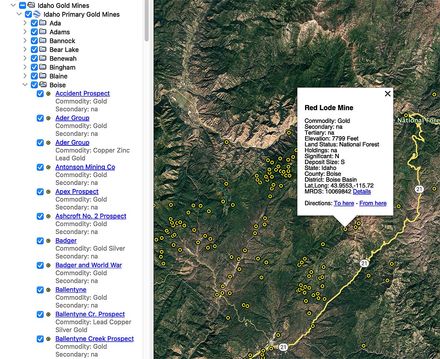 Idaho Gold Map