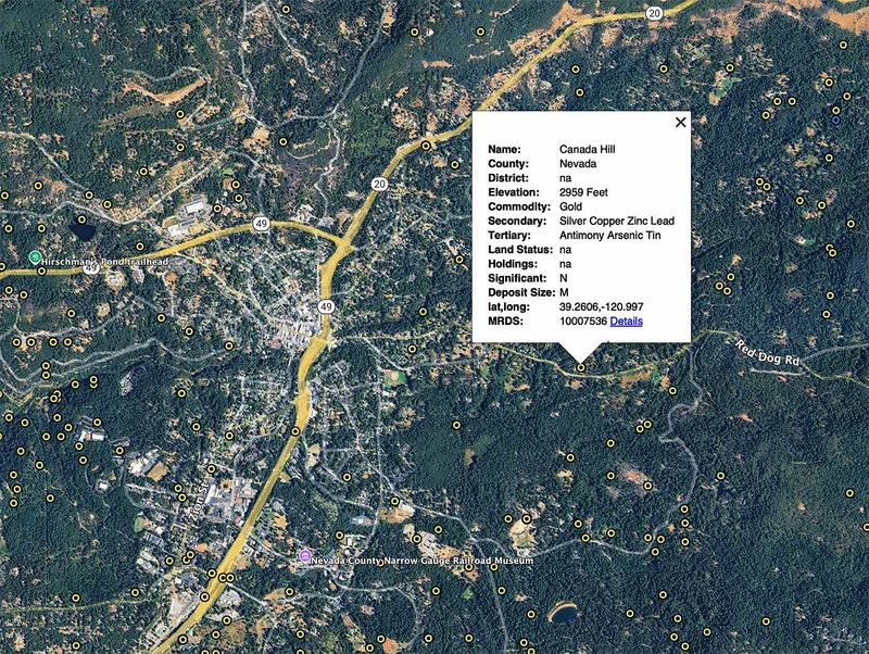Nevada County California Mine Discovery Tools