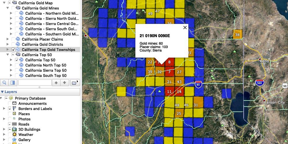 California Gold Map