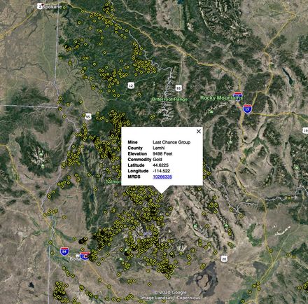 Idaho Gold Map