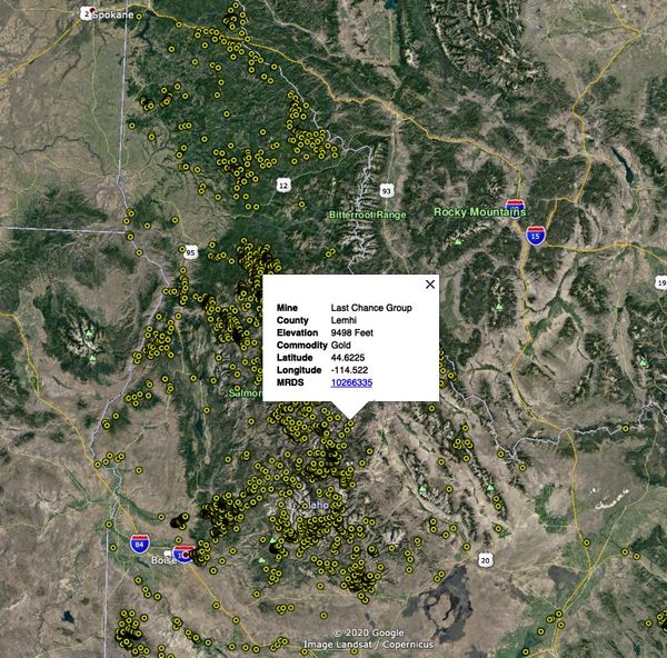 Idaho Gold Map