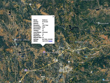 El Dorado County California Mine Discovery Tools