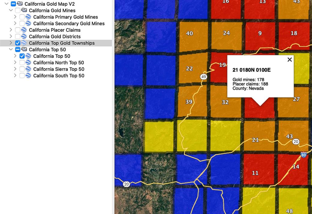 California Gold Map