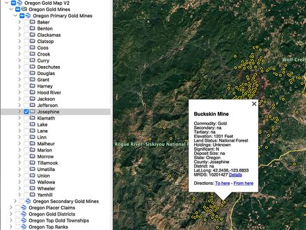 Oregon Gold Map