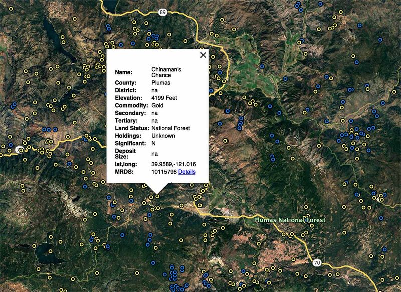 Plumas County California Mine Discovery Tools