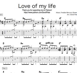 LOVE OF MY LIFE (Queen) Fingerstyle Guitar Arrangement