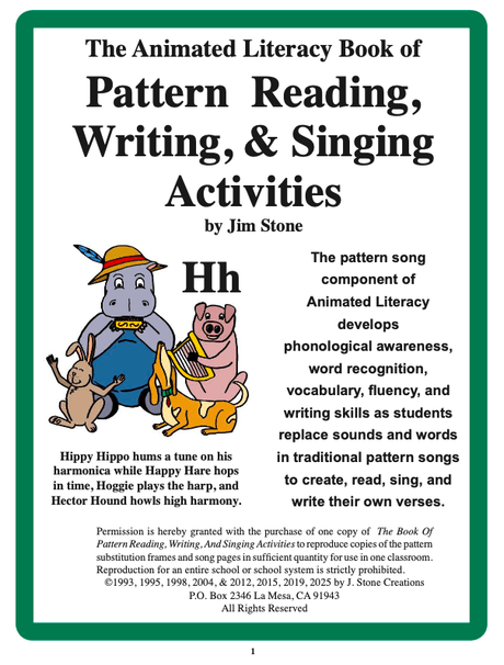 The Animated Literacy Book of Pattern Reading, Writing, &amp; Singing Activities