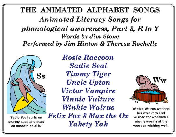 Animated Alphabet Characters' Songs, Part #3