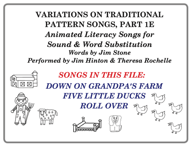 Pattern Songs For Word Substitution, Part 1E