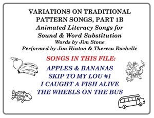 Pattern Songs for phonological awareness &amp; word substitution #1B