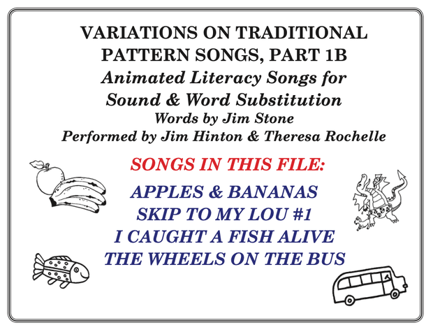 Pattern Songs for phonological awareness &amp; word substitution #1B