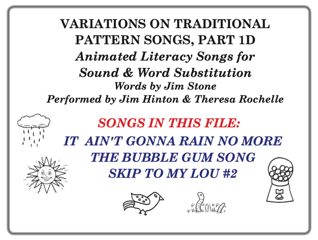 Pattern Songs For Sound &amp; Word Substitution, Part 1D