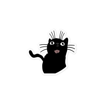 Goofy Cat 3 inch Sticker
