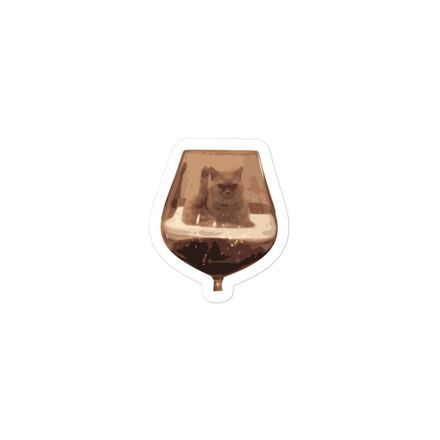 Wine Glass Purrfection 3 inch Sticker