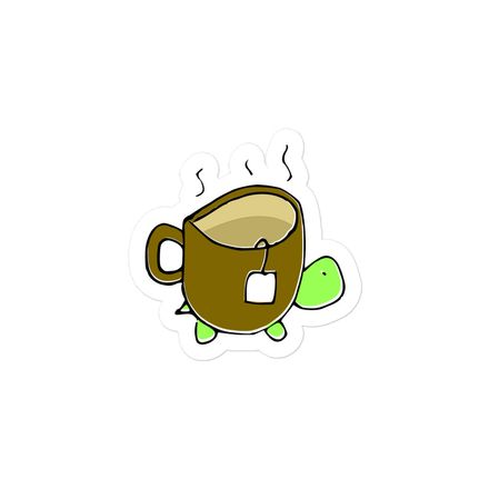 Cozy Tea Shell Turtle 3 inch Sticker