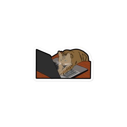 Purrfectly Techie Cat 3 inch Sticker