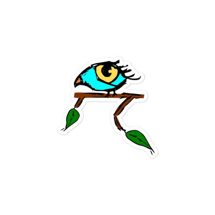 Feathery Gaze 3 inch Sticker