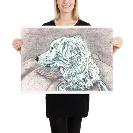 Dog Painting Poster Print 18x24
