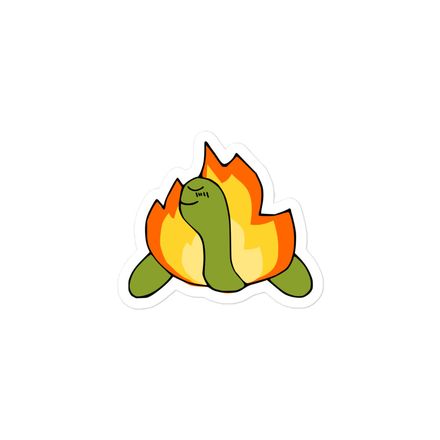 Proud &amp; Blushing Fire Turtle 3 inch Sticker