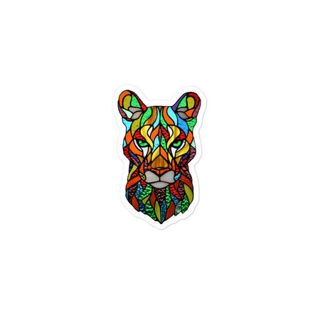 Stained Glass Puma 3 inch sticker