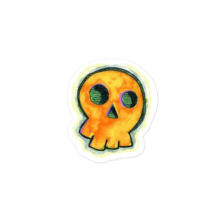 Vibrant Burnt Orange Skull 3 inch Sticker