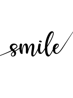 Smile - black and white printable wall art quote