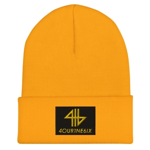 4our1ne6ix® Logo Knit Beanie - Yellow/Black