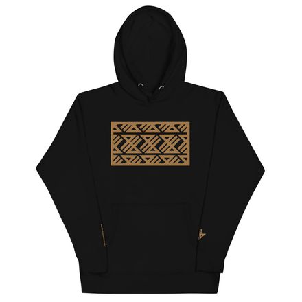 4our1ne6ix® &quot;Tilted&quot; Pattern Pullover Hooded Sweatshirt - Gold