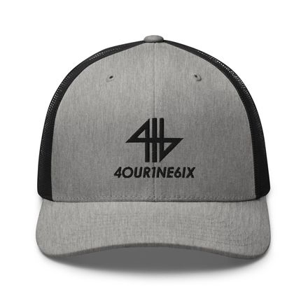 4our1ne6ix® Logo Trucker Mesh Cap - Black