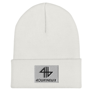 4our1ne6ix® Logo Knit Beanie - Black/White
