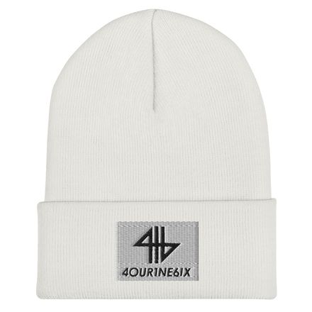 4our1ne6ix® Logo Knit Beanie - Black/White