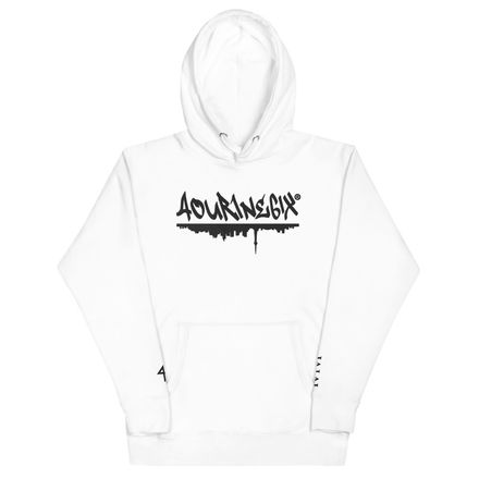 4our1ne6ix® &quot;Text Skyline&quot; Pullover Hooded Sweatshirt - Black