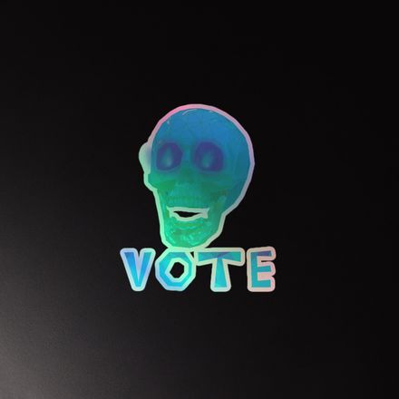 Vote Skull Sticker Holo